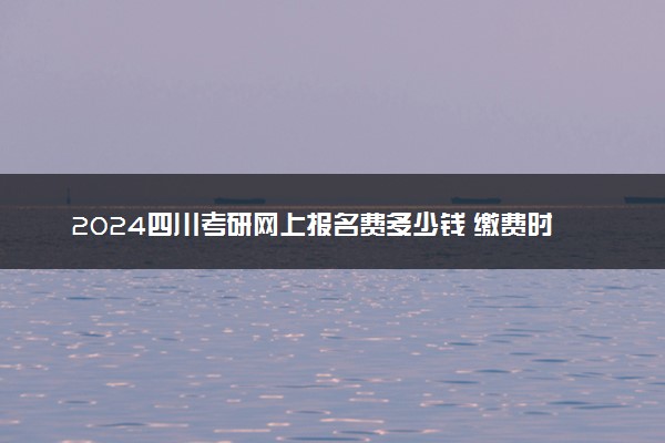 2024四川考研网上报名费多少钱 缴费时间及入口