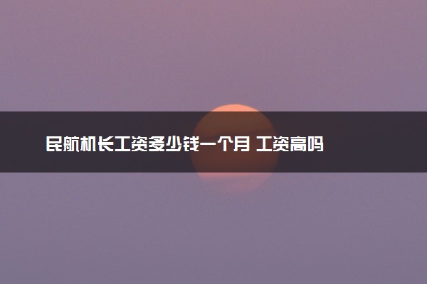 民航机长工资多少钱一个月 工资高吗