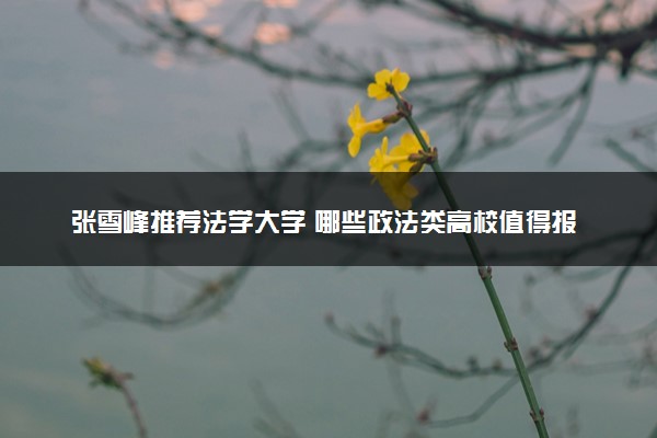 张雪峰推荐法学大学 哪些政法类高校值得报