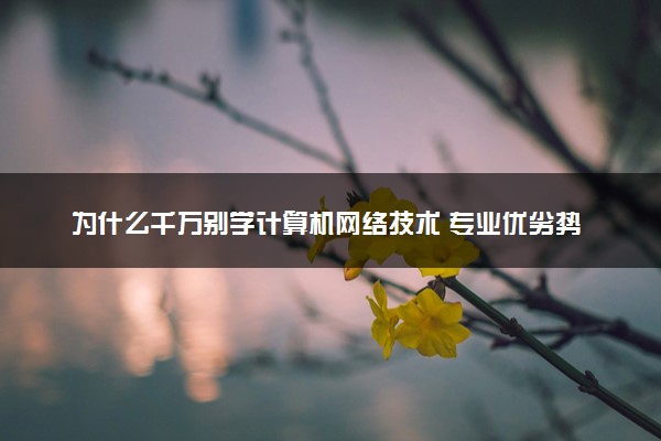 为什么千万别学计算机网络技术 专业优劣势分析