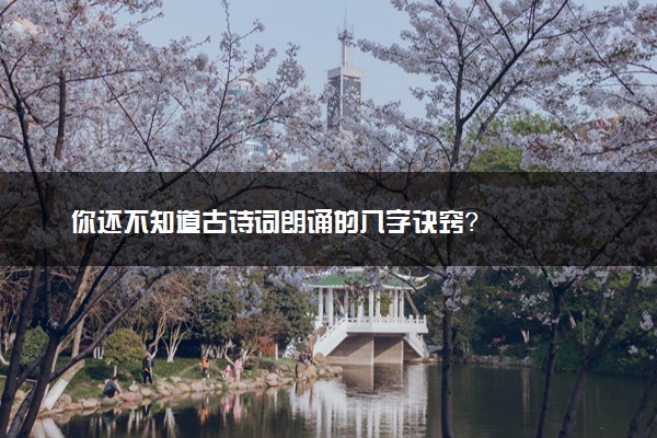 你还不知道古诗词朗诵的八字诀窍？