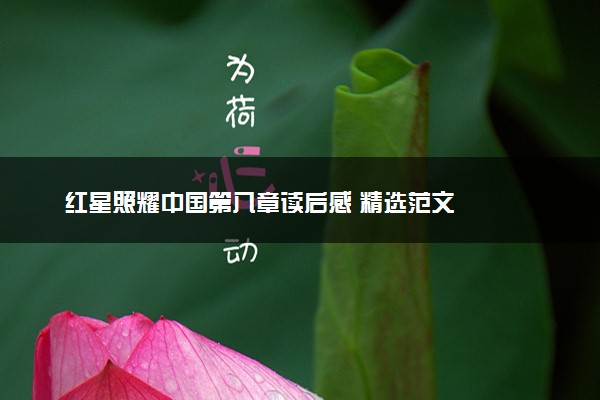 红星照耀中国第八章读后感 精选范文