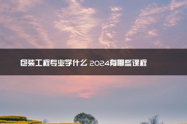 包装工程专业学什么 2024有哪些课程