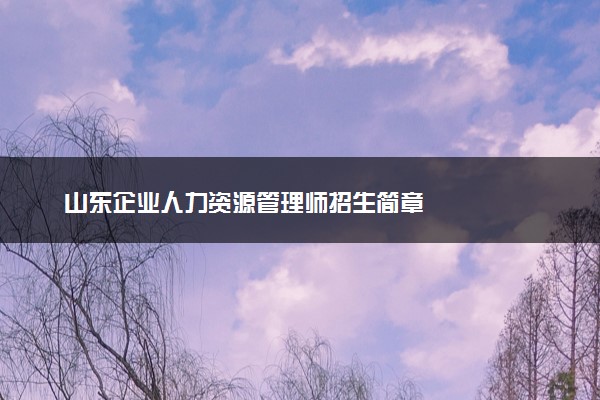 山东企业人力资源管理师招生简章