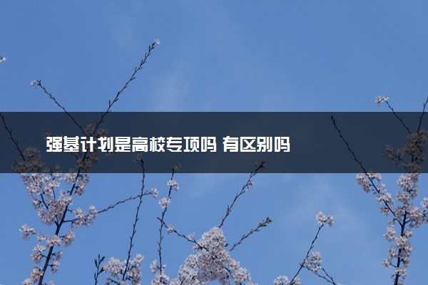 强基计划是高校专项吗 有区别吗