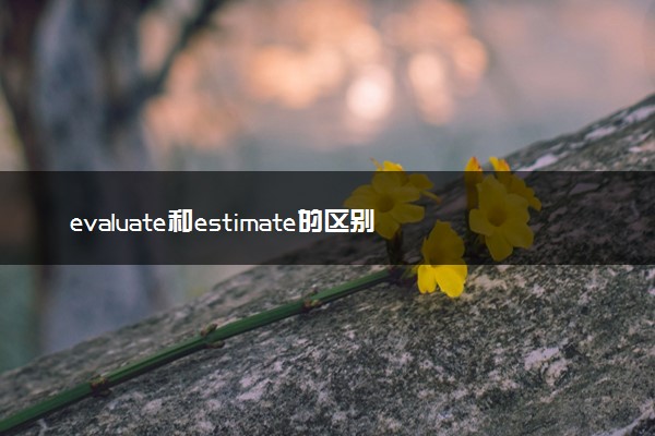 evaluate和estimate的区别