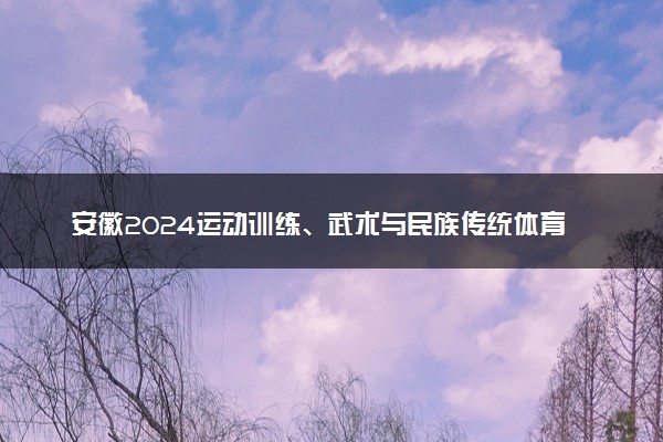 安徽2024运动训练、武术与民族传统体育专业报名时间安排