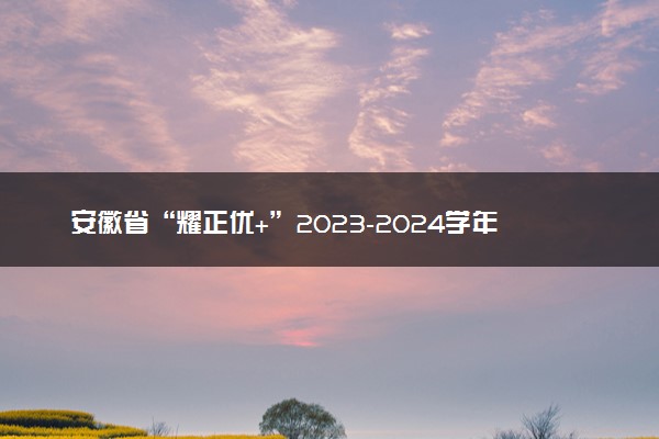 安徽省“耀正优+”2023-2024学年高三上学期12月名校阶段检测联考生物答案