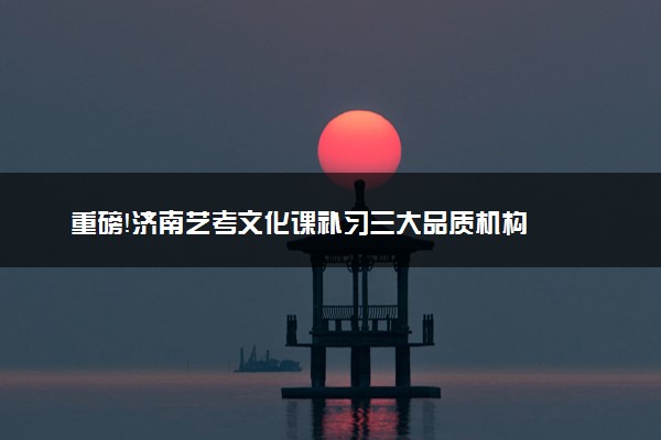 重磅！济南艺考文化课补习三大品质机构