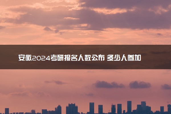 安徽2024考研报名人数公布 多少人参加研究生考试