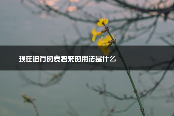 现在进行时表将来的用法是什么