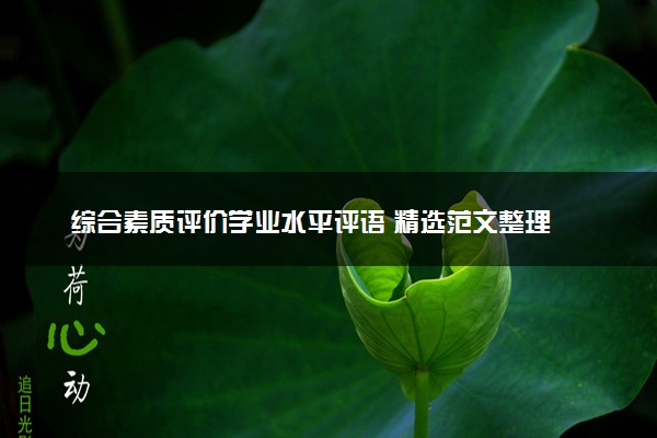 综合素质评价学业水平评语 精选范文整理