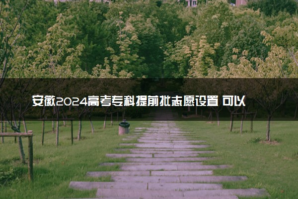 安徽2024高考专科提前批志愿设置 可以报几所大学