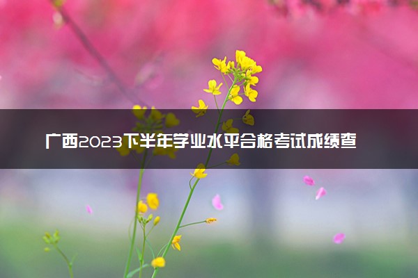 广西2023下半年学业水平合格考试成绩查询时间及入口