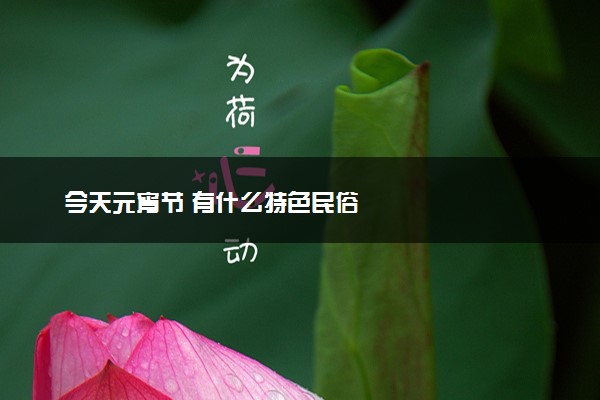 今天元宵节 有什么特色民俗