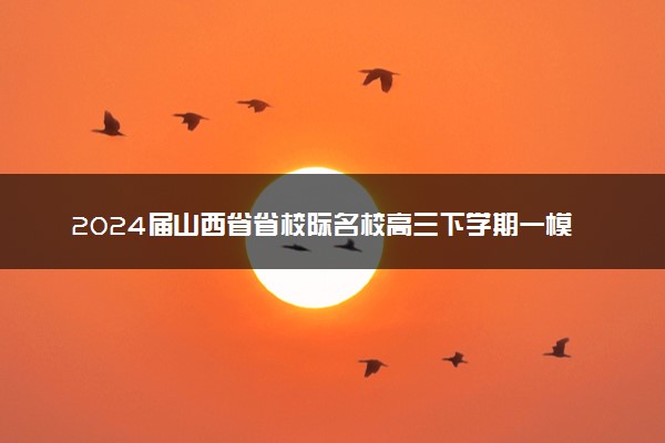 2024届山西省省校际名校高三下学期一模英语试题类型B