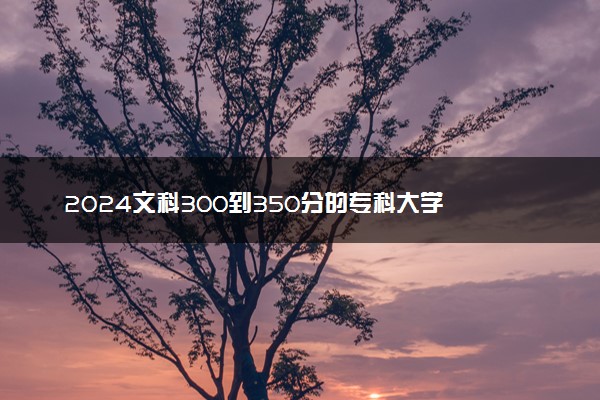 2024文科300到350分的专科大学 哪些实力强值得报