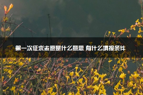 第一次征求志愿是什么意思 有什么填报条件