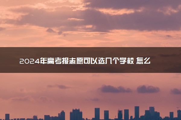 2024年高考报志愿可以选几个学校 怎么报考比较好