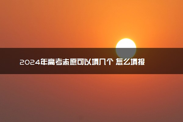 2024年高考志愿可以填几个 怎么填报