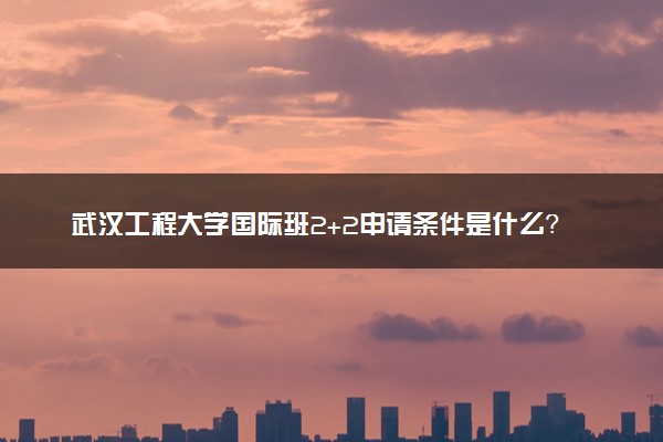 武汉工程大学国际班2+2申请条件是什么？