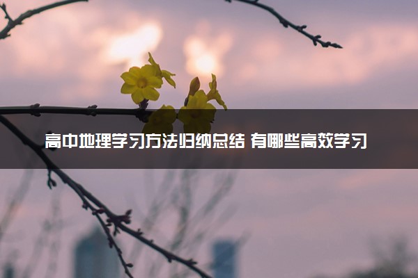 高中地理学习方法归纳总结 有哪些高效学习法