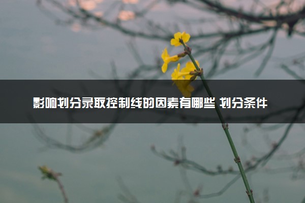 影响划分录取控制线的因素有哪些 划分条件是什么