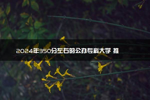 2024年350分左右的公办专科大学 推荐报考的学校名单