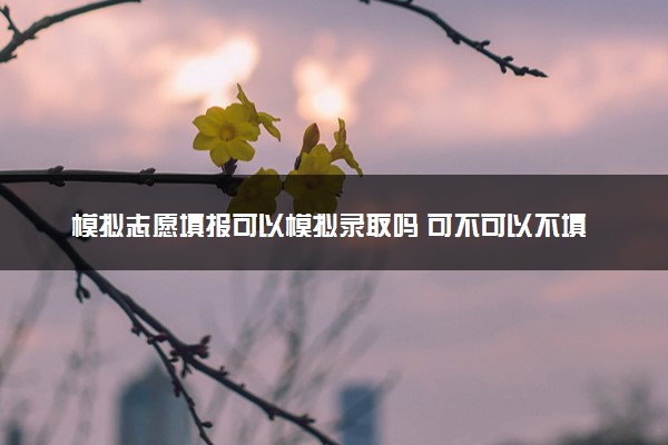 模拟志愿填报可以模拟录取吗 可不可以不填