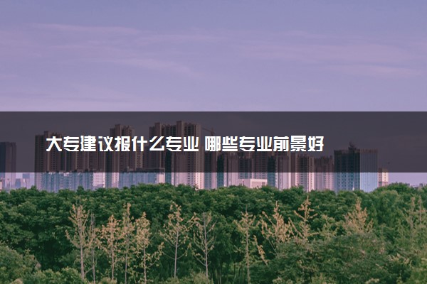 大专建议报什么专业 哪些专业前景好