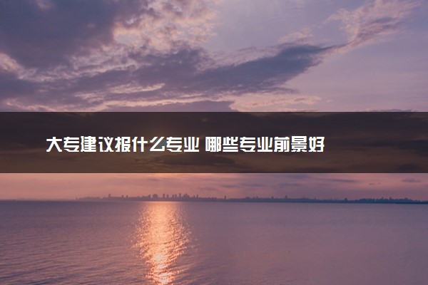 大专建议报什么专业 哪些专业前景好