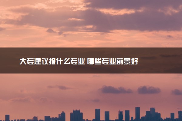 大专建议报什么专业 哪些专业前景好