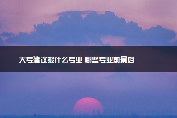 大专建议报什么专业 哪些专业前景好