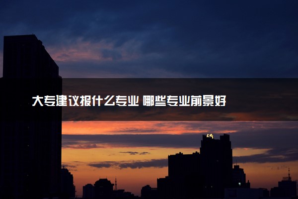 大专建议报什么专业 哪些专业前景好