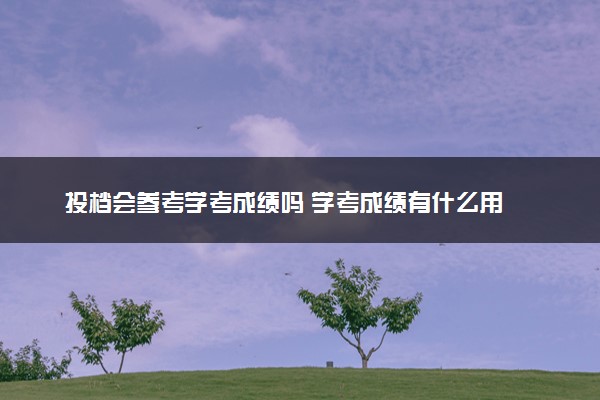 投档会参考学考成绩吗 学考成绩有什么用