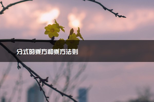 分式的乘方和乘方法则