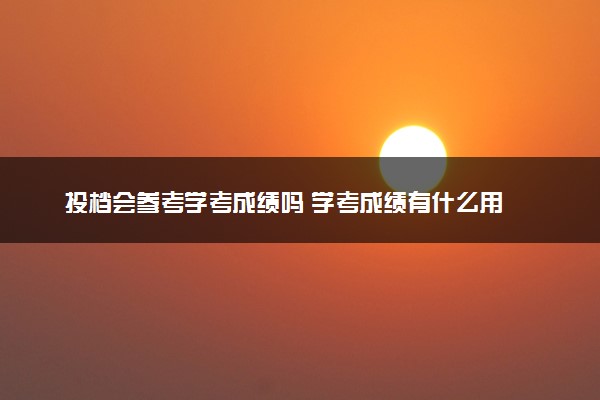 投档会参考学考成绩吗 学考成绩有什么用