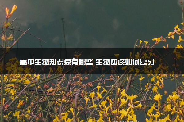 高中生物知识点有哪些 生物应该如何复习