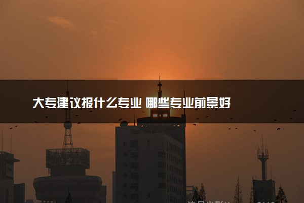 大专建议报什么专业 哪些专业前景好