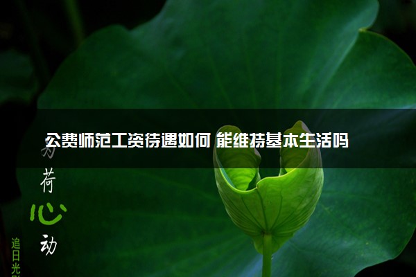 公费师范工资待遇如何 能维持基本生活吗