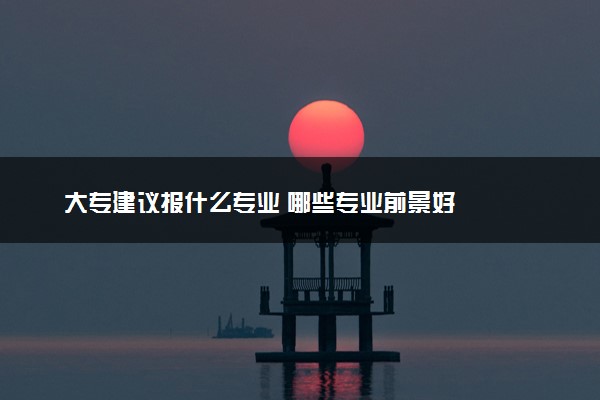 大专建议报什么专业 哪些专业前景好