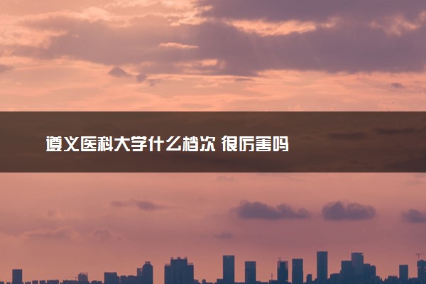 遵义医科大学什么档次 很厉害吗