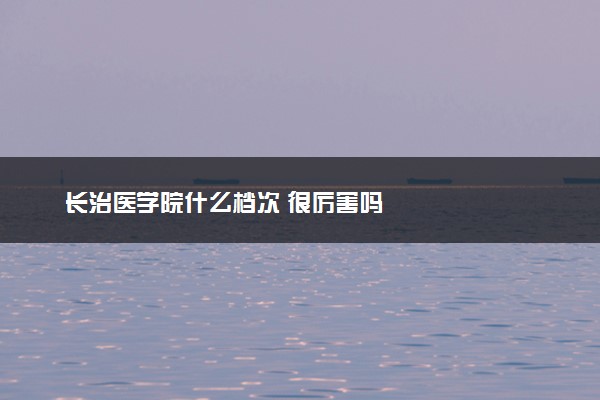 长治医学院什么档次 很厉害吗