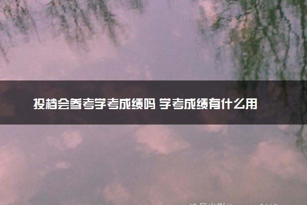 投档会参考学考成绩吗 学考成绩有什么用