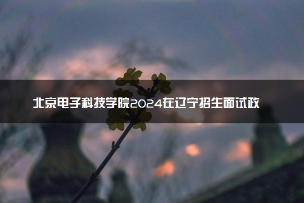 北京电子科技学院2024在辽宁招生面试政审要求及注意事项