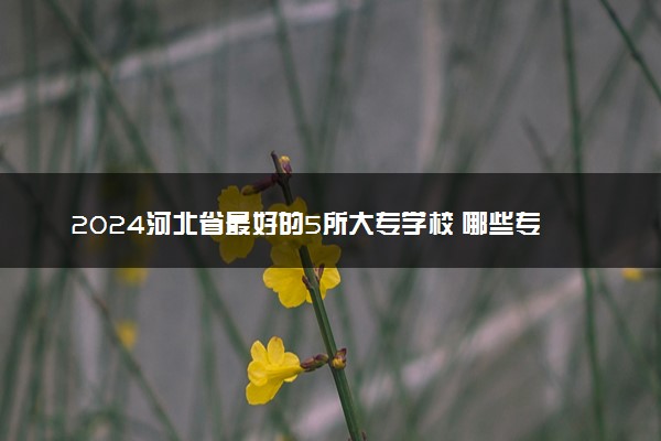 2024河北省最好的5所大专学校 哪些专科实力强