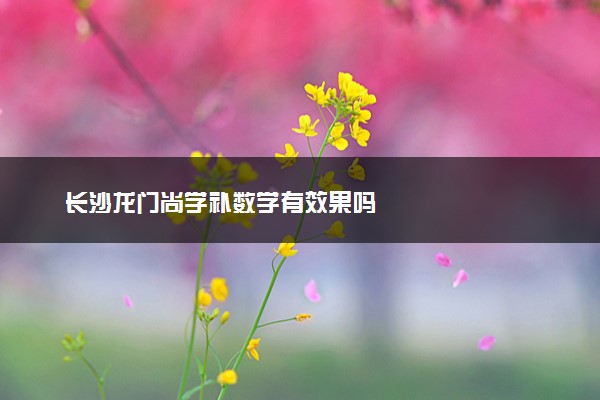 长沙龙门尚学补数学有效果吗