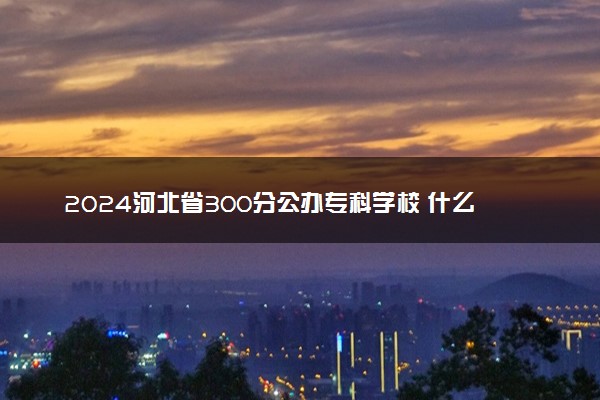 2024河北省300分公办专科学校 什么院校值得报