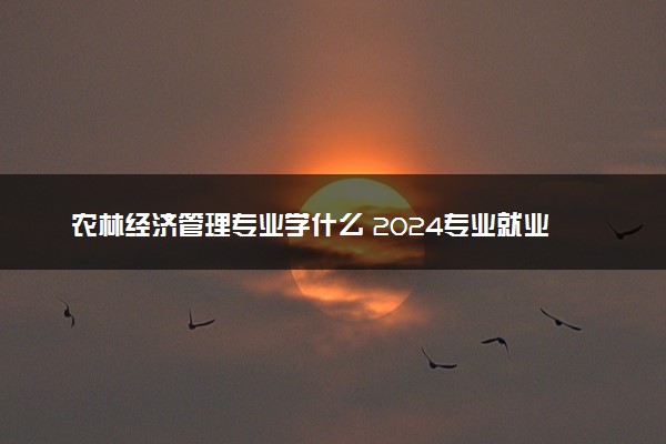 农林经济管理专业学什么 2024专业就业前景怎么样