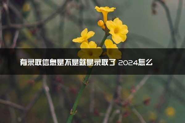 有录取信息是不是就是录取了 2024怎么确认被录取